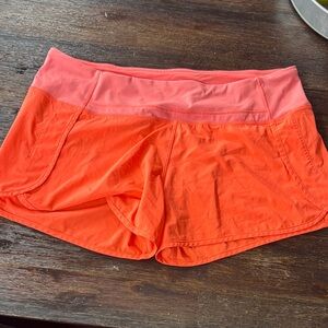 Women's Orange Lululemon shorts